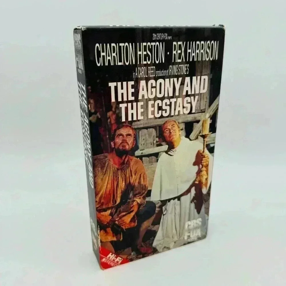 Vintage The Agony and The Ecstasy VHS Movie Tape #1007